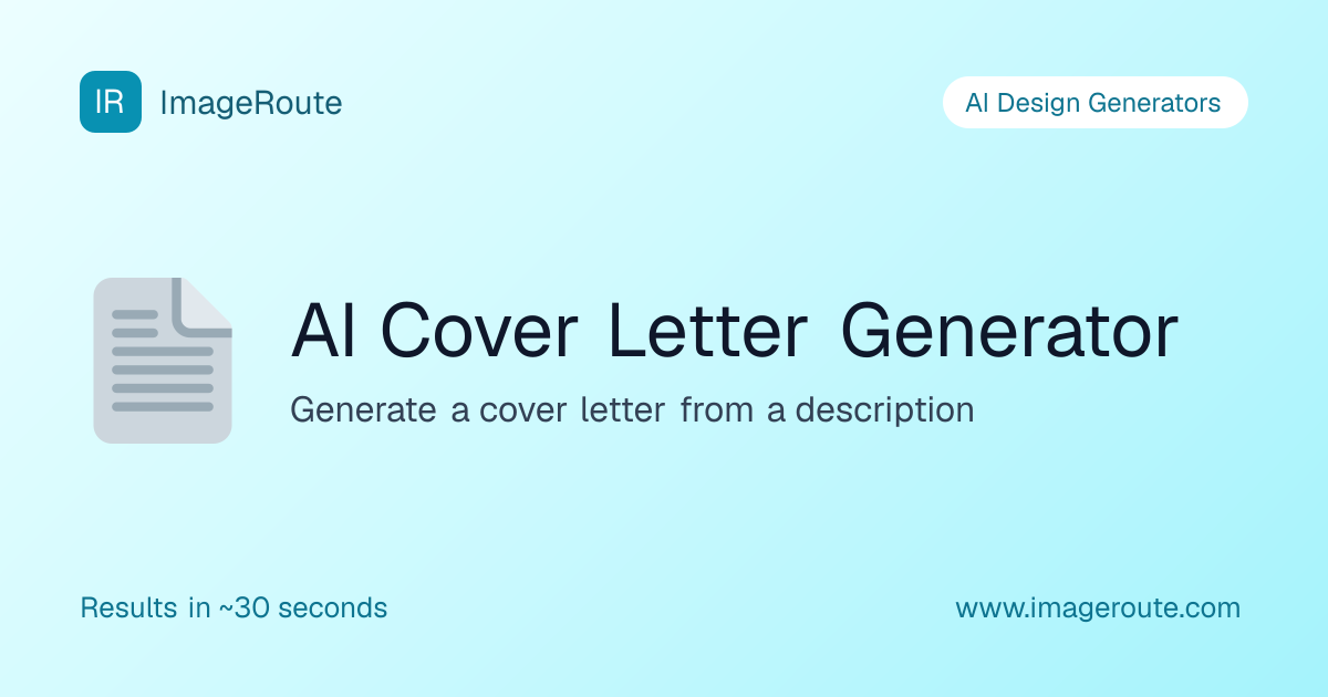 AI Cover Letter Generator | ImageRoute