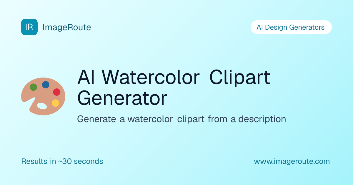 AI Watercolor Clipart Generator | ImageRoute